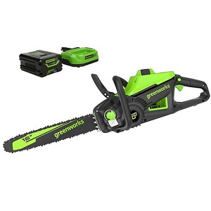 Greenworks 16 in. 60V Cordless Lithium Brushless Chainsaw, 42cc 2kW Gas Chainsaw Equivalent