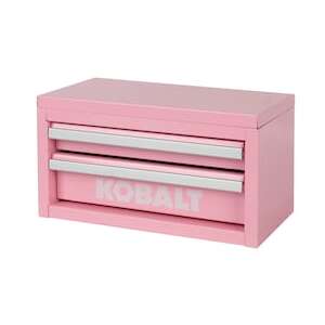 Kobalt Mini 10.83-in W x 5.91-in H x 5.91-in D 2-Drawer Pink Steel Tool Box