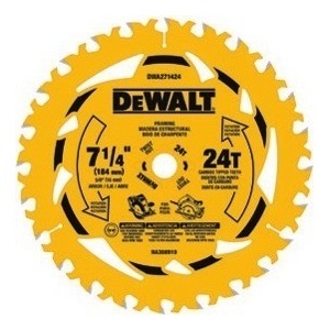 DEWALT 7-1/4-in 24-Tooth Rough Finish Tungsten Carbide-tipped Steel Circular Saw Blade