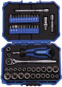 Kobalt 50-Piece Standard (SAE) and Metric Polished Chrome Mechanics Tool Set with Hard Case