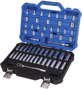 Kobalt 55-Piece Standard (SAE) and Metric Polished Chrome Mechanics Tool Set with Hard Case