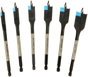 Spyder Stinger 6-Piece x 6-in Woodboring Spade Drill Bit Set