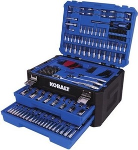 Kobalt 297-Piece Standard (SAE) and Metric Polished Chrome Mechanics Tool Set with Hard Case