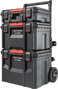 CRAFTSMAN TRADESTACK 22-in W x 33.6-in H x 18-in D Black Plastic Rolling Tool Box