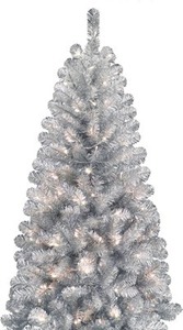Holiday Living 5-ft Silver Crescent Pine Pre-lit LED Artifical Christmas Tree