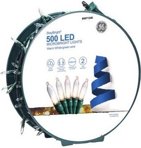 GE  500-Count Multicolor MicroBright LED Christmas String Lights with Storage Reel
