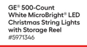 GE  500-Count White MicroBright LED Christmas String Lights with Storage Reel