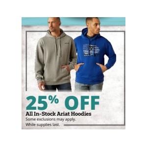25% Off All In-Stock Ariat Hoodies
