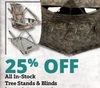 25% Off All In-Stock Tree Stands & Blinds