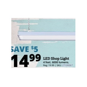 LED Shop Light 4 feet. 6000 lumens.