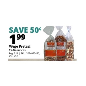 Wege Pretzel 15-16 ounces