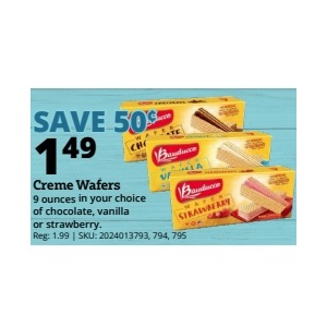 Creme Wafers 9 ounces