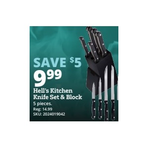 5 pieces Hell’s Kitchen Knife Set & Block