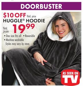 As Seen On TV Huggle Ultra Plush Blanket Hoodie