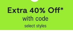 Extra 40% Off Select Styles