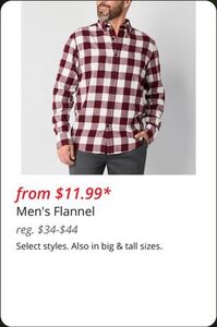 Men's Flannel from $11.99