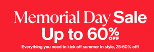 Up to 60% Off Memorial Day Sale