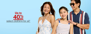 Up to 40% Off Select Clothing for All