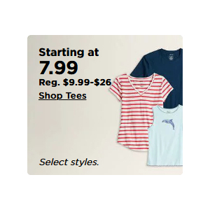 Tees Starting from $7.99