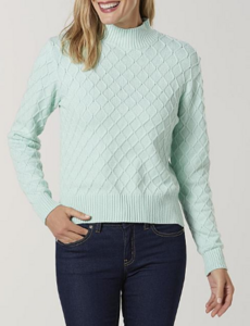 Laura Scott Women's Textured Mock Turtleneck Sweater