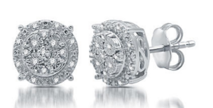 Sterling Silver 1/10-cttw. Diamond Stud Earrings