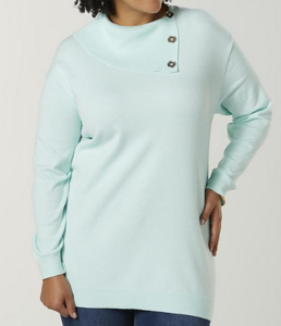 60% off Simply Emma Women's Plus Funnel Neck Tunic Sweater
