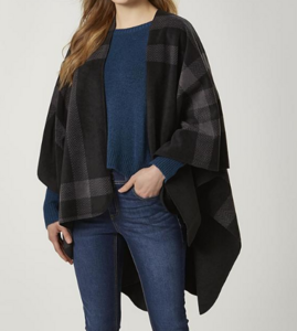 Reversible Womens Fleece Ruana Wrap