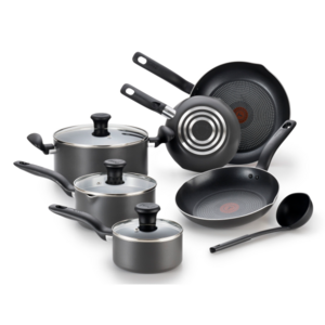 T-fal Initiatives Nonstick 10pc Cookware Black
