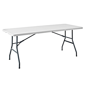 Plastic Development Group 6 ft White Blow Molded Folding Banquet Table