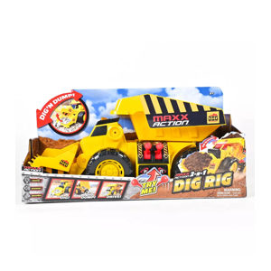 Maxx Action 2-N-1 Dig Rig Dump Truck and Front End Loader Toy Vehicle